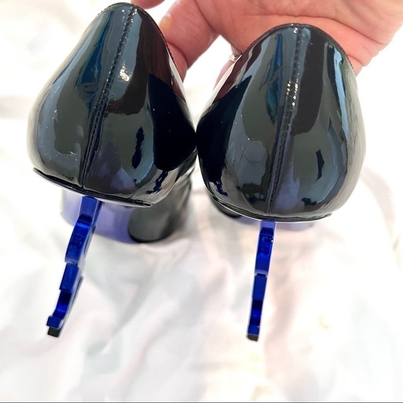 Saint Laurent YSL Limited Opyum 110 Patent Heels Blue Black 36 Authentic - Picture 8 of 13